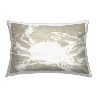 Stupell Industries Rustic Crab Pattern Outdoor Printed Pillow By June Erica Vess In White;gray
