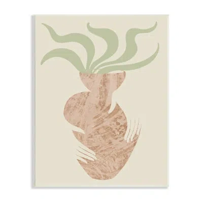 Stupell Industries Rustic Hands Holding Flower Plant Pot Botanical Leaves In Wall Plaque