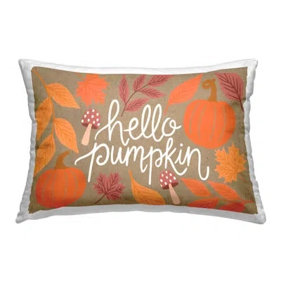 Stupell Industries Rustic Hello Pumpkin Design By Taylor Shannon Designs Throw Pillow In Orange
