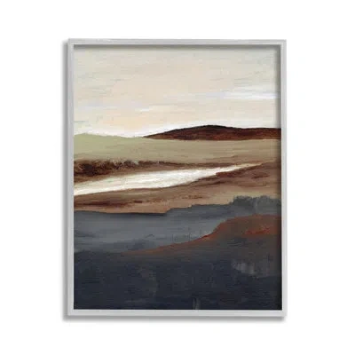 Stupell Industries " Rustic Hills Abstraction Single Picture Frame " By Nikita Jariwala On Canvas In Farmhouse Gray Framed Giclee