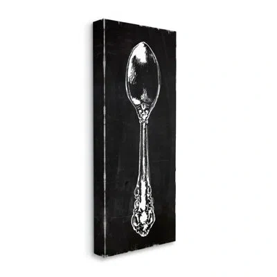 Stupell Industries Rustic Kitchen Spoon Utensil Vintage Dinner Cutlery By Carol Robinson - Wrapped Canvas Graphic Art In Black;white