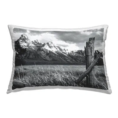 Stupell Industries Rustic Rural Fence Outdoor Printed Pillow By Steve Toole In White;gray