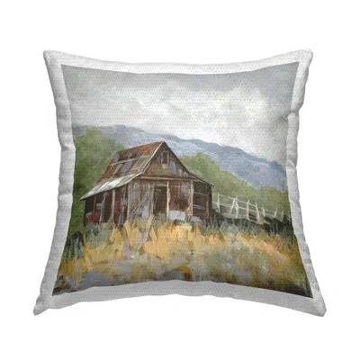 Stupell Industries Rustic Rural Lodge Outdoor Printed Pillow By Jacob Q In Green