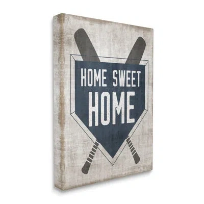 Stupell Industries Rustic Sweet Home Baseball Bats And Base Plate By Natalie Carpentieri - Floater Frame Graphic Art On In Wrapped Canvas