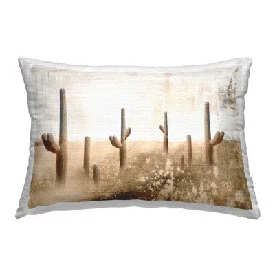 Stupell Industries Rustic Weathered Cactus Outdoor Printed Pillow By Dan Meneely In Tan