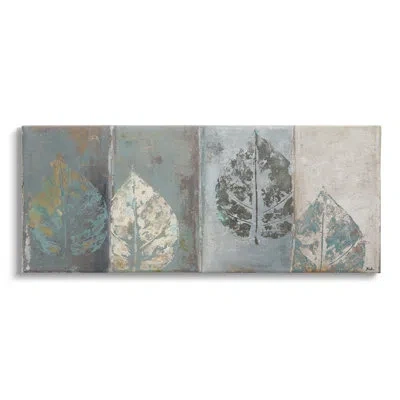 Stupell Industries Rustic Weathered Leaf Motif Canvas Wall Art By Patricia Pinto In Gray;tan