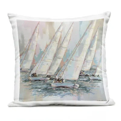 Stupell Industries Sailing The Cooper River Outdoor Printed Pillow, Design By Linda Sperruzzi