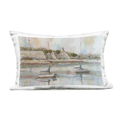 Stupell Industries Sailing The Cooper River Outdoor Printed Pillow, Design By Linda Sperruzzi
