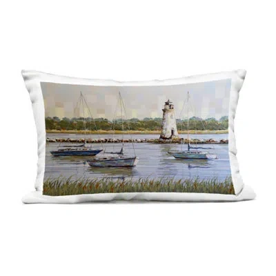 Stupell Industries Sailing The Cooper River Outdoor Printed Pillow, Design By Linda Sperruzzi