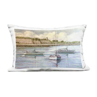 Stupell Industries Sailing The Cooper River Outdoor Printed Pillow, Design By Linda Sperruzzi