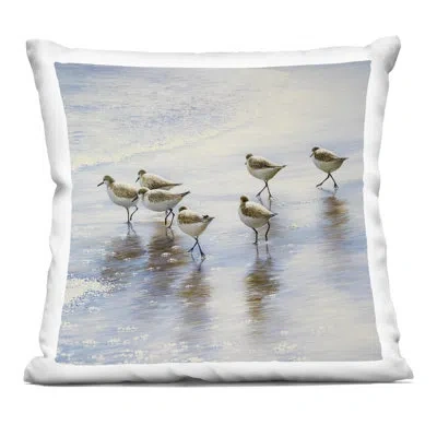 Stupell Industries Sand Dancers On Shore Decorative Printed Throw Pillow, Design By Bruce Nawrocke, 18 X 7 X 18 In Blue
