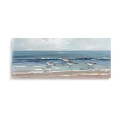Stupell Industries Sandpiper Birds Cloudy Sky Canvas Art In Blue