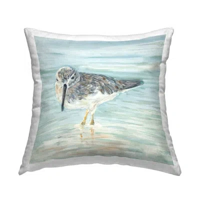 Stupell Industries Sandpiper On Shallow Shore Decorative Printed Throw Pillow Design By Julie Derice In Gray