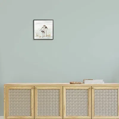 Stupell Industries Sandpipers Duo Coastal Beach Bird Giclee Art By Patricia Pinto In Midnight Black Framed Giclee