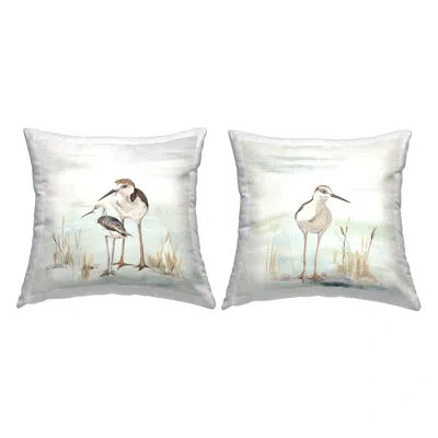Stupell Industries Sandpipers Summer Beach Grass Printed Throw Pillow Design By Patricia Pinto (set Of 2)