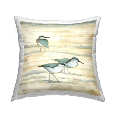Stupell Industries Sandpipers Walking Abstract Beach Sand Printed Throw Pillow Design By Paul Brent