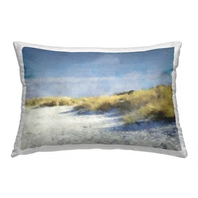 Stupell Industries Sandy Seaside Shore Outdoor Printed Pillow By Kim Curinga In Blue;green;gray