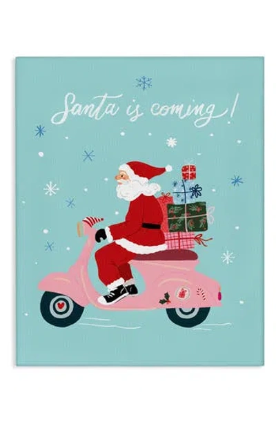 Stupell Industries Santa On Moped Scooter Canvas Wall Art In Multi