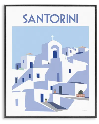 Stupell Industries Santorini City Architecture Framed Giclee Art In Blue