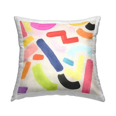 Stupell Industries Scattered Retro Shapes Outdoor Printed Pillow By June Erica Vess In White
