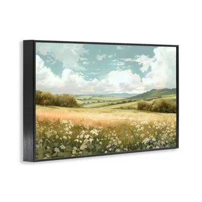 Stupell Industries Scenic Daisy Valley Framed Giclee, Design By Creative Studio In Midnight Black Framed Giclee