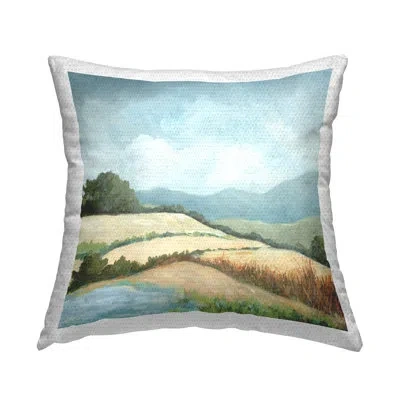 Stupell Industries Scenic Rural Hills Outdoor Printed Pillow By Jacob Q In Blue