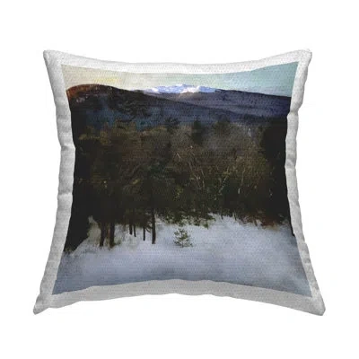 Stupell Industries Scenic Snowy Forest Printed Outdoor Throw Pillow Design By Abbott Handerson Thayer In Gray