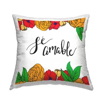 Stupell Industries Sé Amable Florales Tropicales Outdoor Printed Pillow By Sd Graphics Studio In White