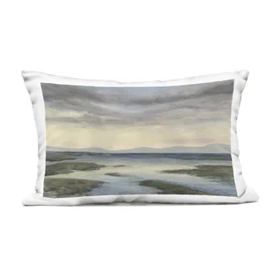 Stupell Industries Sea Expanse View Outdoor Printed Pillow Design By Michael Willett In Blue,gray Sea