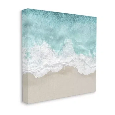 Stupell Industries Sea Foam Sandy Beach Canvas Art In Blue