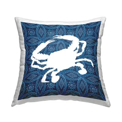 Stupell Industries Sea Patterned Crab Decorative Printed Throw Pillow By Carol Robinson In Blue