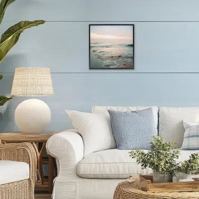Stupell Industries Seabreeze Melodies Beach Framed Giclee, Design By Lazar Studio In Midnight Black Framed Giclee