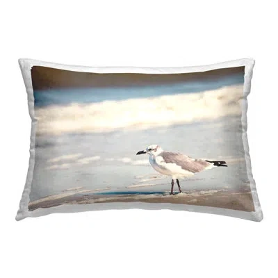 Stupell Industries Seagull Stepping On Shore Decorative Printed Throw Pillow Design By Susan Bryant In Gray