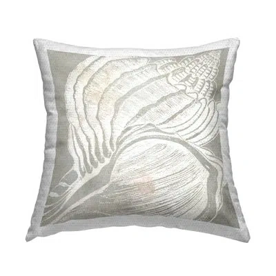 Stupell Industries Seashell Duo Closeup Outdoor Printed Pillow By Carol Robinson In Gray