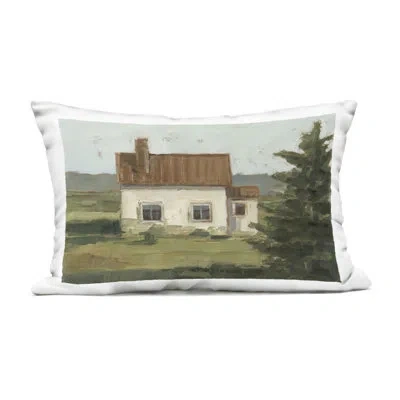Stupell Industries Secluded Cottage View Outdoor Printed Pillow, Design By Ethan Harper In Green