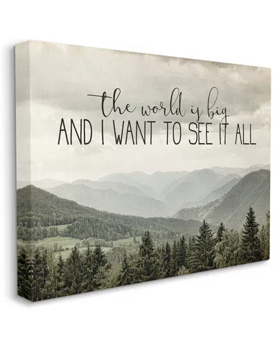 STUPELL STUPELL INDUSTRIES SEE IT ALL PHRASE FOREST TREE MOUNTAIN RANGE STRETCHED CANVAS WALL ART BY ANN BAI