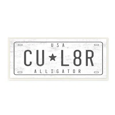 Stupell Industries See You Later Alligator Humor Vintage License Plate Xl Stretched Canvas Wall Art By Daphne Polselli In Wood