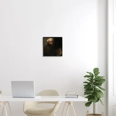 Stupell Industries Self Portrait As The Apostle Paul Classic Rembrandt - Floater Frame Painting On Canvas In Midnight Black Framed Giclee