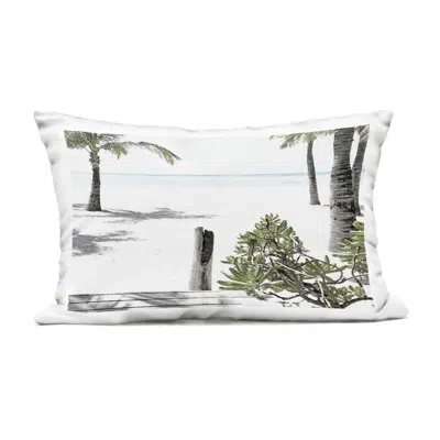 Stupell Industries Serene Coast With Windblown Breeze Outdoor Printed Pillow, Design By Lsr Design Studio In White Nautical & Beach 61