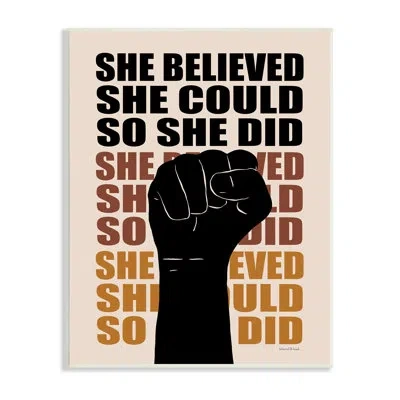 Stupell Industries She Believed She Could Empowering Motivational Saying Wall Plaque Art By Lettered And Lined