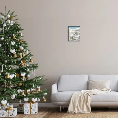 Stupell Industries " Sheep On Wintery Hill Single Picture Frame " By Pip Wilson On Canvas In Midnight Black Framed Giclee