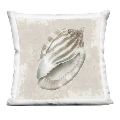 Stupell Industries Shell Over Vintage Pattern Decorative Printed Throw Pillow, Design By Conrad Knutsen In Tan