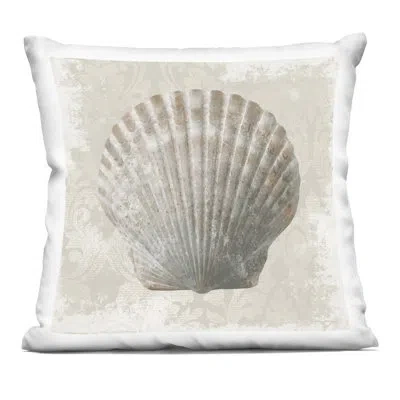 Stupell Industries Shell Over Vintage Pattern Decorative Printed Throw Pillow, Design By Conrad Knutsen In Tan