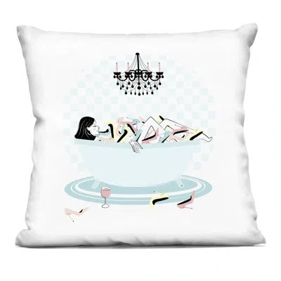 Stupell Industries Shoe Lover Bath Time Decorative Printed Throw Pillow, Design By Martina Pavlova In Blue