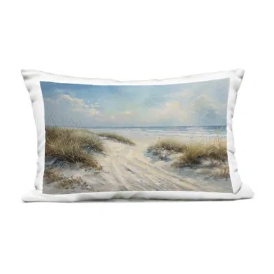 Stupell Industries Shoreline Serenity Outdoor Printed Pillow Design By Lsr Creative Studio In Blue Beach
