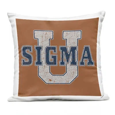Stupell Industries Sigma University On Brown Outdoor Printed Pillow, Design By Grotto Studios, 18 X 7 X 18