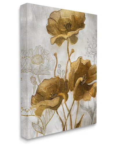 STUPELL STUPELL INDUSTRIES SILVER AND GOLD POPPIES ABSTRACT FLOWER FIELD STRETCHED CANVAS WALL ART BY STUDIO