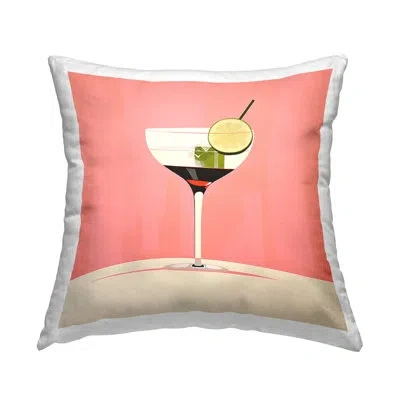 Stupell Industries Simple Cocktail & Lime Decorative Printed Throw Pillow Design By Irena Orlov In Pink