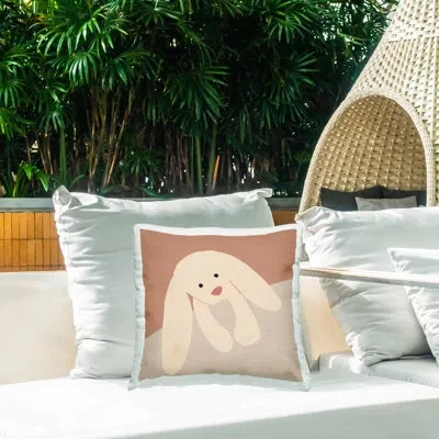 Stupell Industries Simple Floppy Bunny Printed Outdoor Throw Pillow Design By Chen Alyesh In Brown