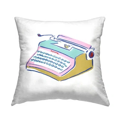 Stupell Industries Simple Retro Typewriter Decorative Printed Throw Pillow Design By June Erica Vess In White